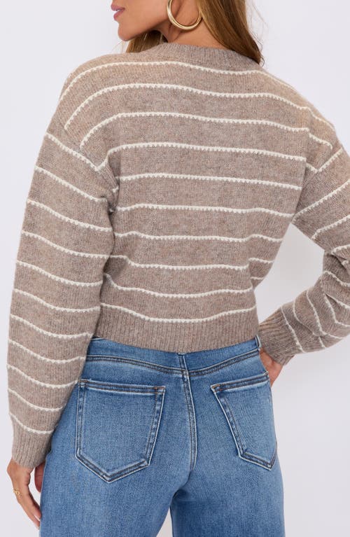 Vici Collection Blaire Stripe Crop Cardigan In Neutral