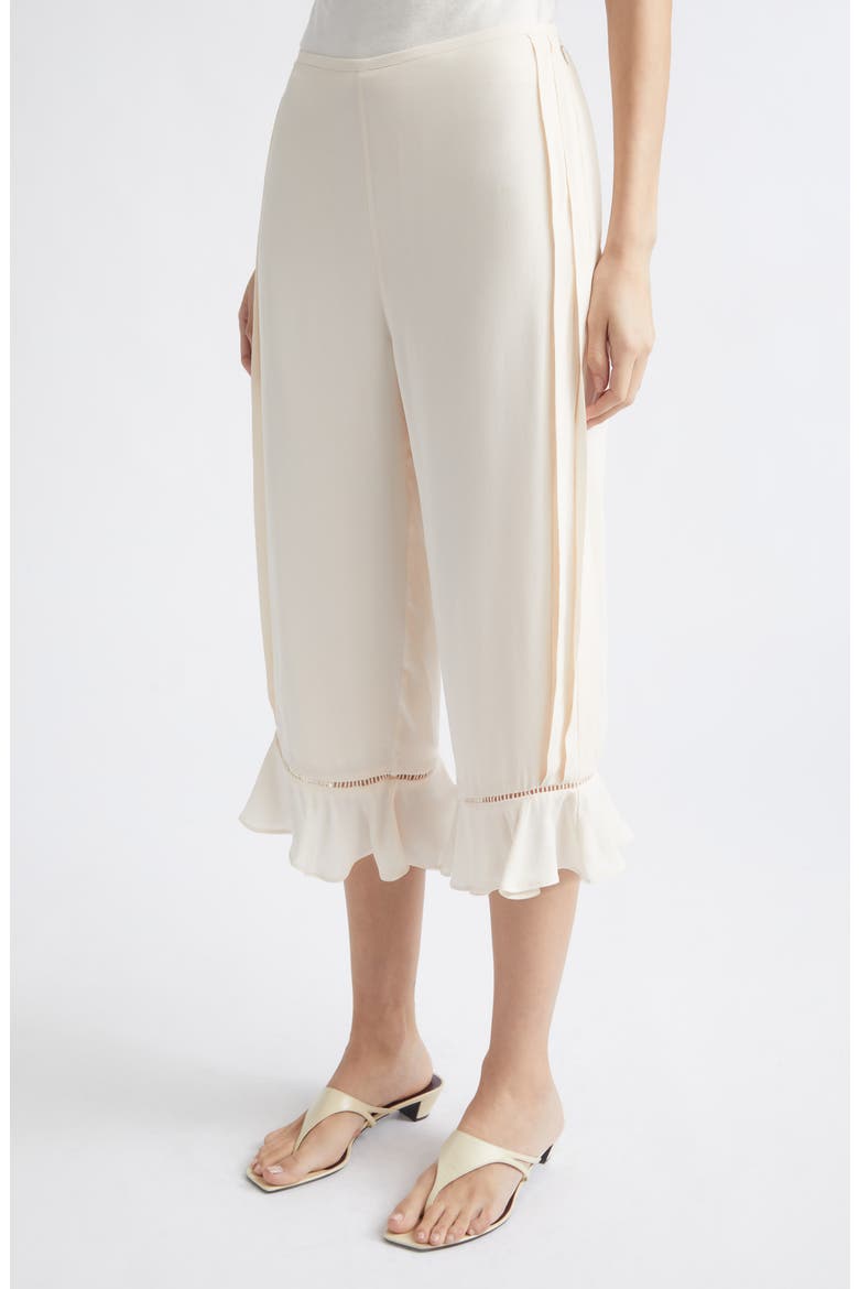 Jane Ruffle Hem Crop Pants, Alternate, color, PEACH SORBET
