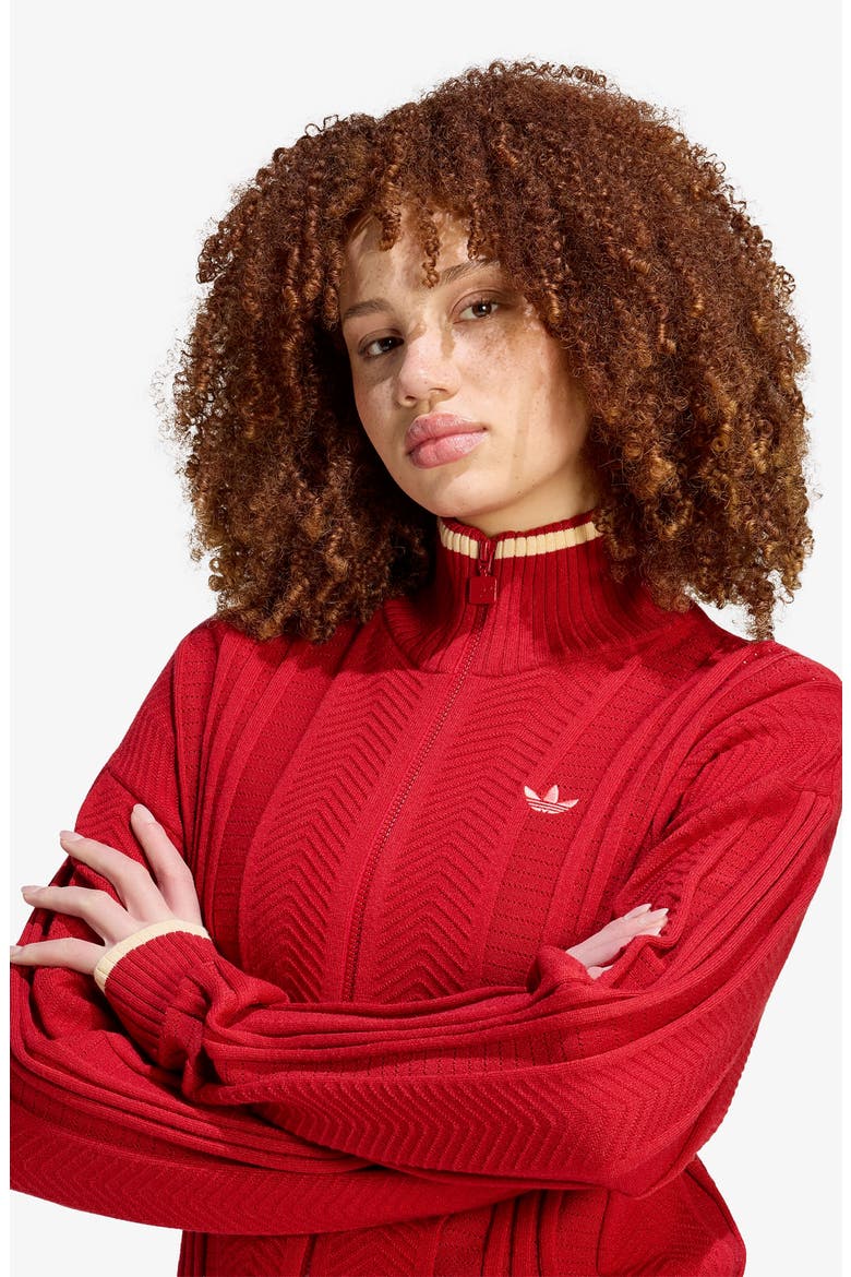 Herringbone Zip Cardigan, Alternate, color, TEAM VICTORY RED