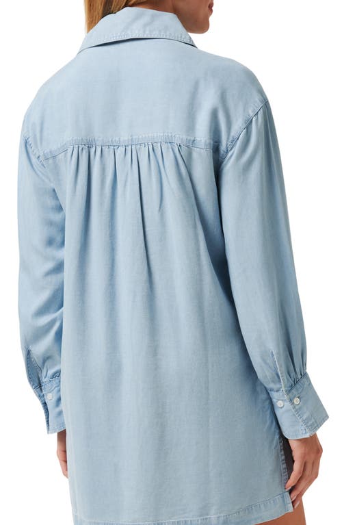 Travismathew Long Sleeve Chambray Mini Shirtdress In Light Wash
