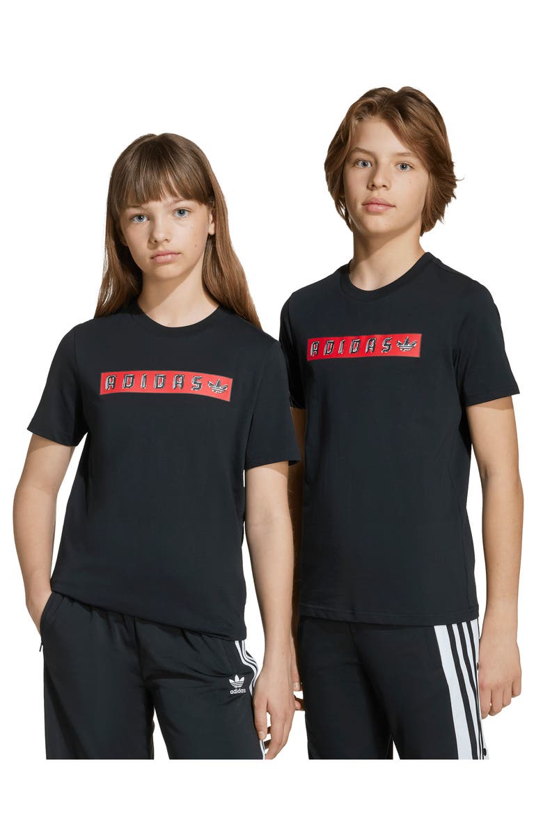 Kids' Cotton Graphic T-Shirt, Alternate, color, BLACK