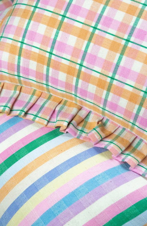 Archive New York Handwoven Classic Ruffle Square Cotton Throw Pillow In Multi