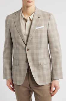 BOSS Hutson Plaid Virgin Wool Sport Coat