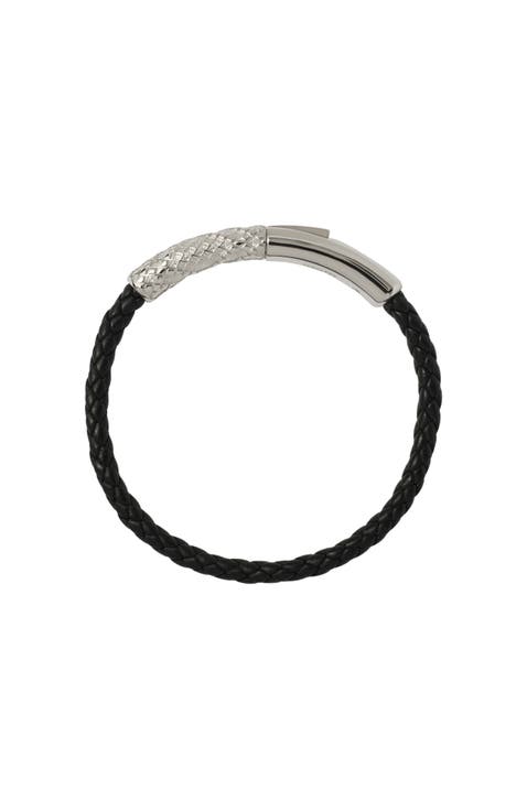 Leather Check Bracelet