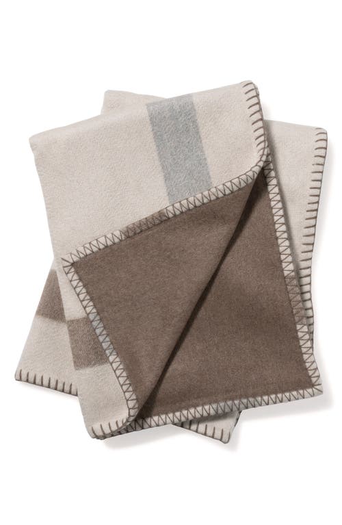 Sofia Cashmere Madrid Reversible Cashmere Throw Blanket In Brown