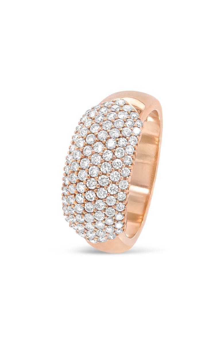 Haus of Brilliance 18K Rose Gold 1.00 Cttw Diamond Multi Row Dome Band Ring, Alternate, color, Pink