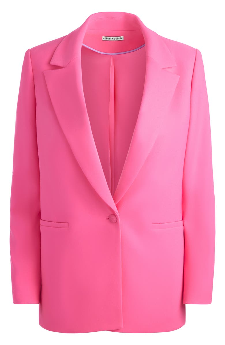 Alice + Olivia Denny Notched Collar Boyfriend Blazer, Alternate, color, Wild Pink
