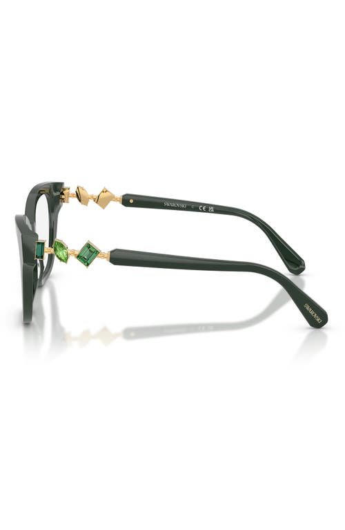 Swarovski 50mm Small Square Optical Glasses In Green