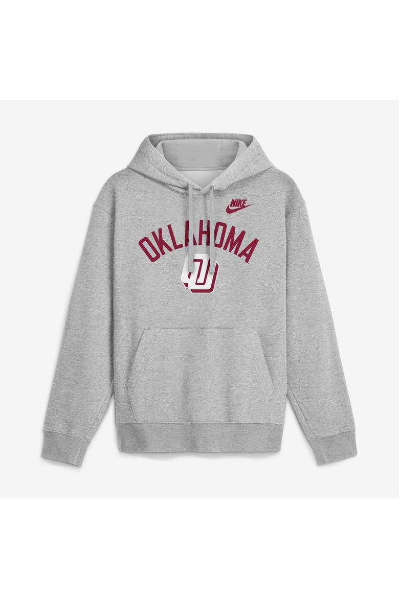 Men's Nike Heather Gray Oklahoma Sooners Legacy Arch Club Hoodie, Main, color, Heather Gray