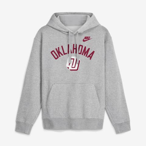 Men's Nike Heather Gray Oklahoma Sooners Legacy Arch Club Hoodie