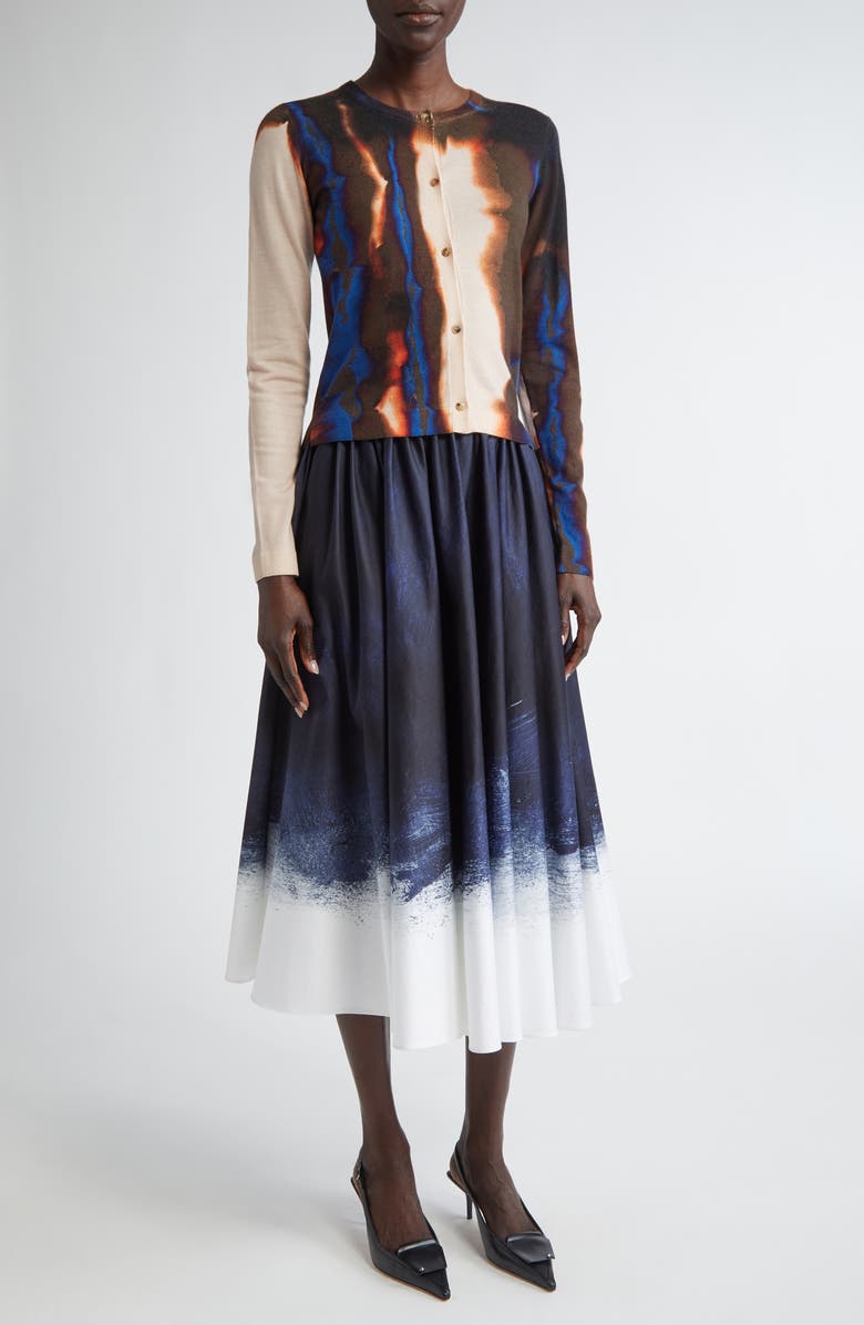 Jason Wu Collection Brushed Stretch Cotton Canvas Circle Skirt, Alternate, color,