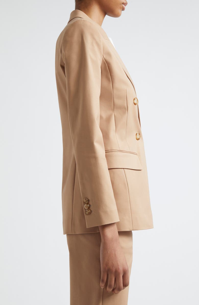 Emporio Armani Double Breasted Cotton Blend Blazer, Alternate, color, Solid Medium Brown