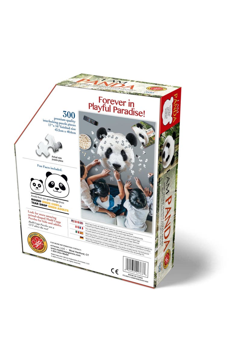 Madd Capp I Am Panda 300 Pieces Animal Shaped Jigsaw Puzzle, Alternate, color, Multicolored