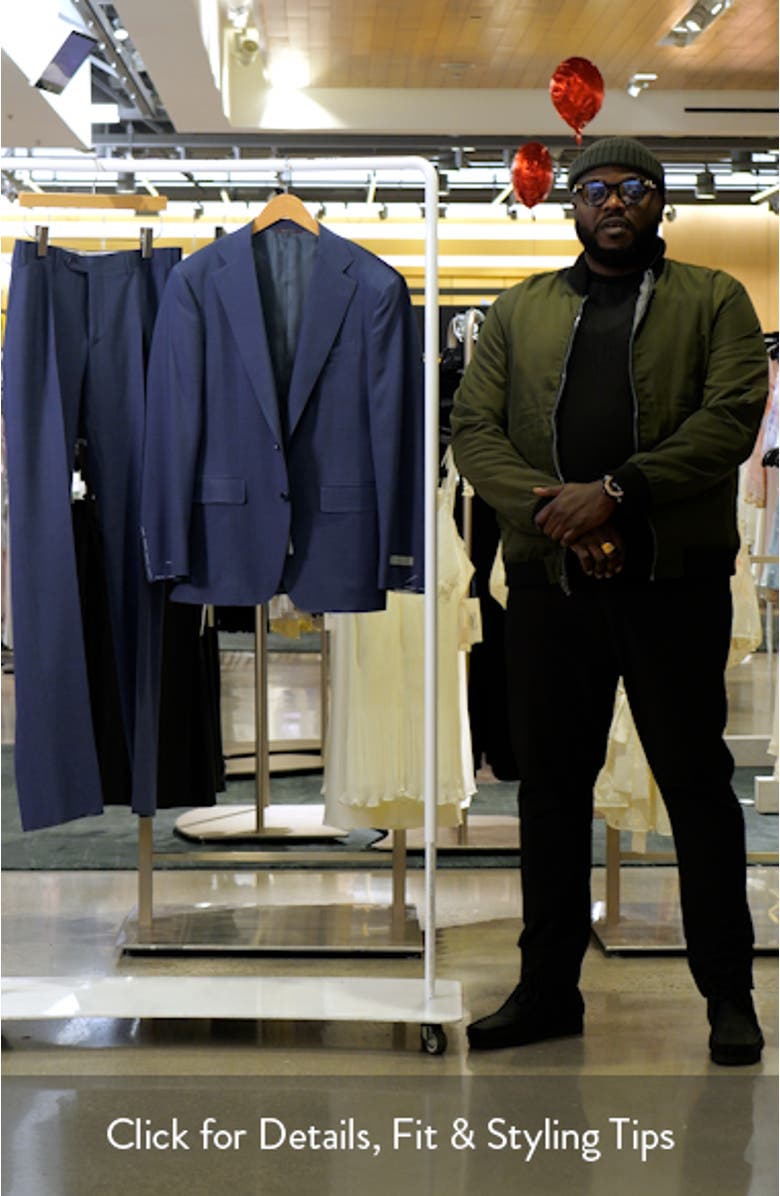 Capri Trim Fit Solid Blue Impeccabile Super 130s Wool Suit, sales video thumbnail