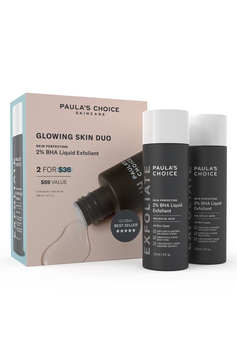 Paula's Choice Skin Perfecting 2% BHA Liquid Exfoliant Full Size Duo, Alternate, color, 
