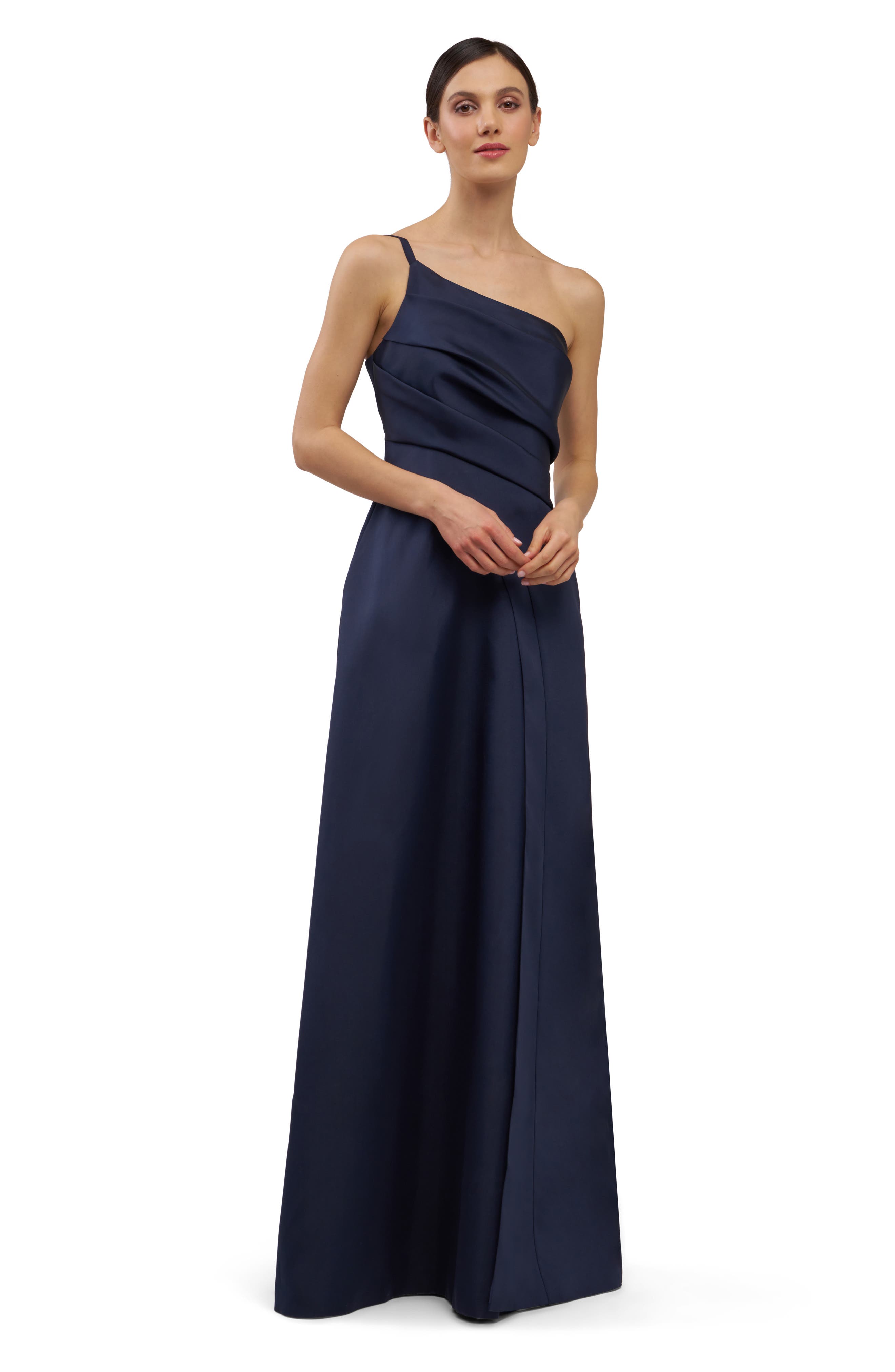 one shoulder dress evening Elegant One Shoulder Long Sleeve Prom Dress With Slit