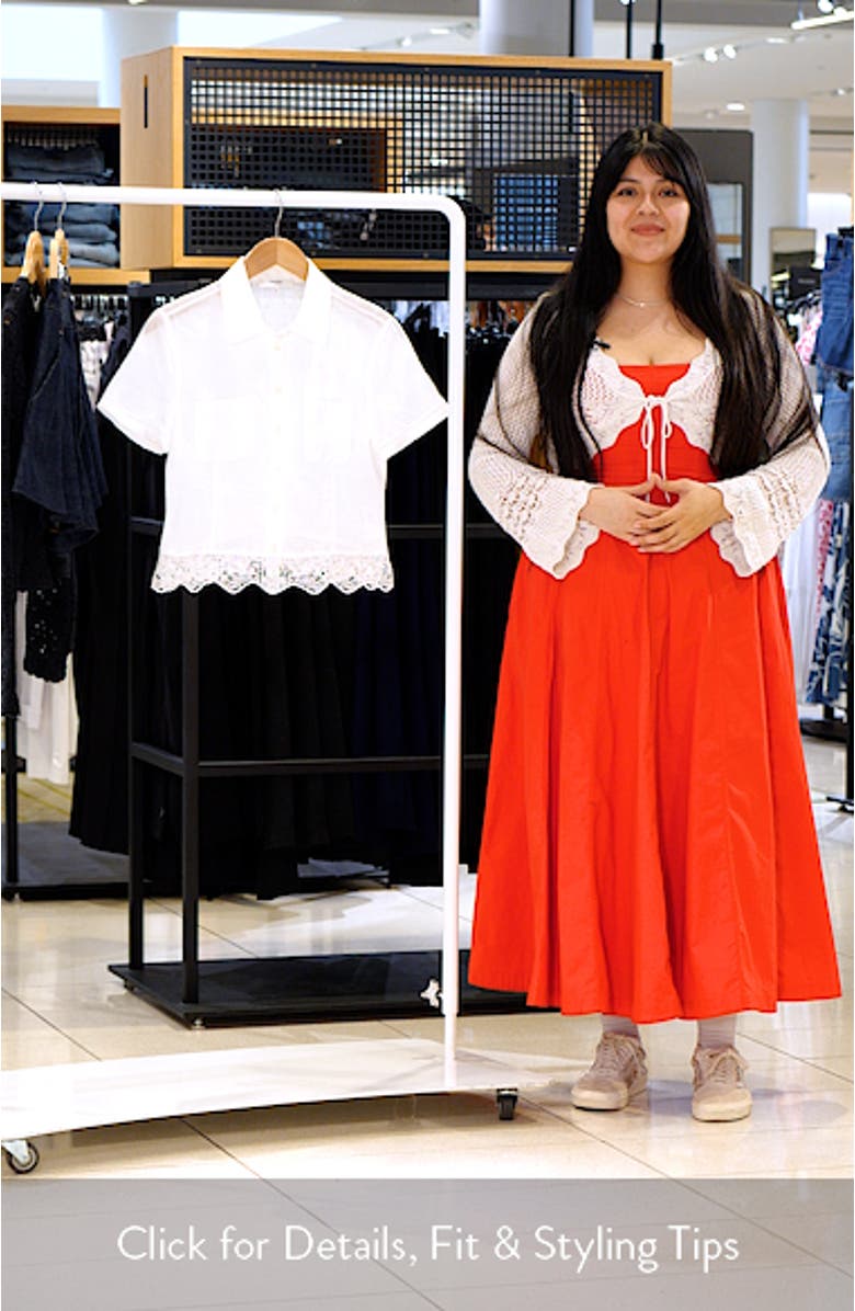 The Embroidered Seaside Ramie Button-Up Top, sales video thumbnail