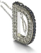 SUZY LEVIAN Sterling Silver Lab Created White & Blue Sapphire Accent Initial Pendant Necklace