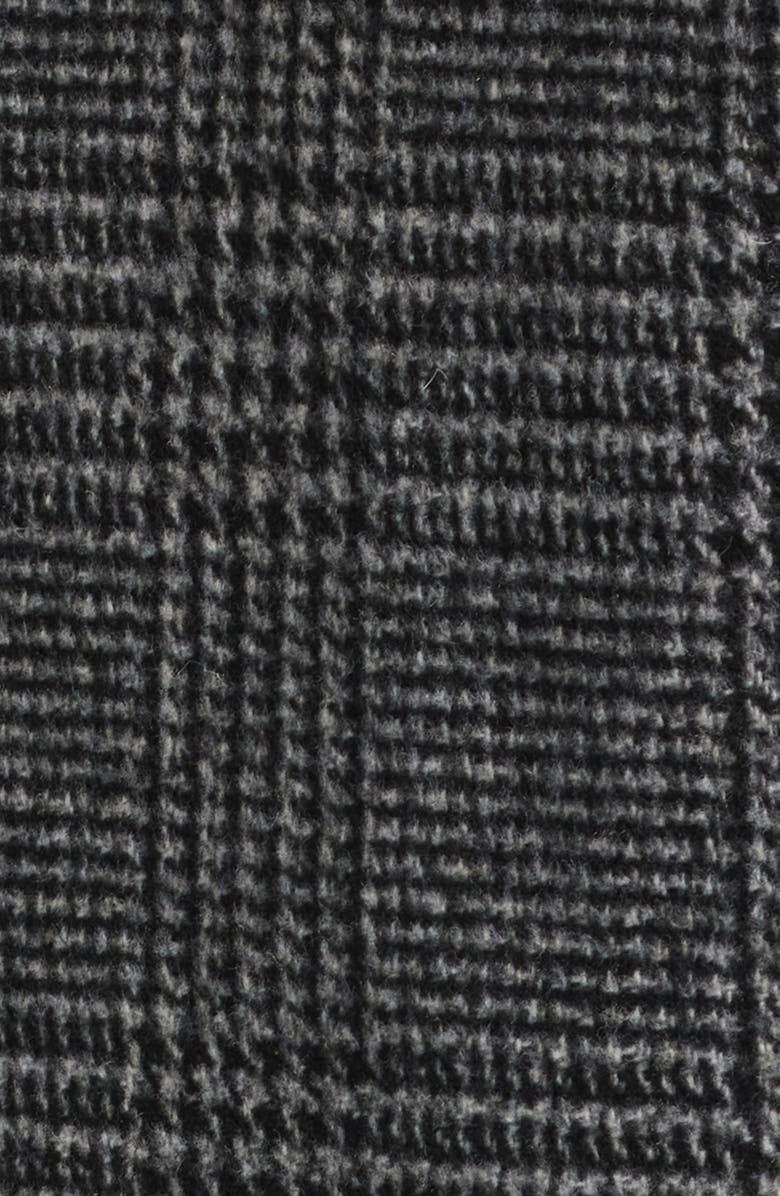 Sam Edelman Plaid Slim Balmacaan Coat, Alternate, color, Charcoal