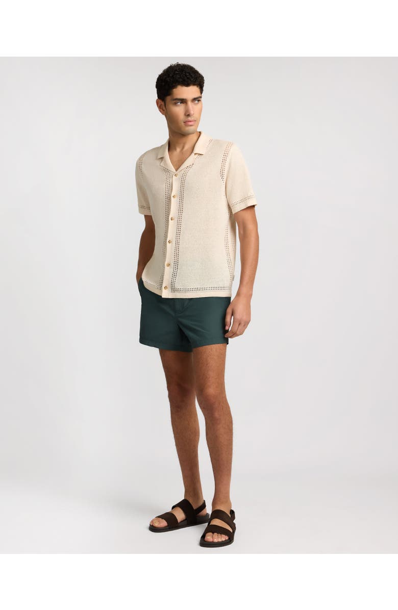 Onia Linen Knit Eyelet Camp Shirt, Alternate, color, Natural Melange