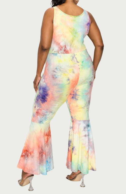 L I V D Kelse Sleeveless Flare Jumpsuit In Purple/yellow