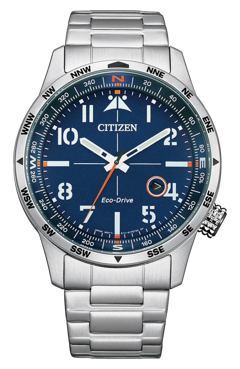 Citizen Eco-Drive Stainless Steel Bracelet Watch, 43mm, Main, color, 