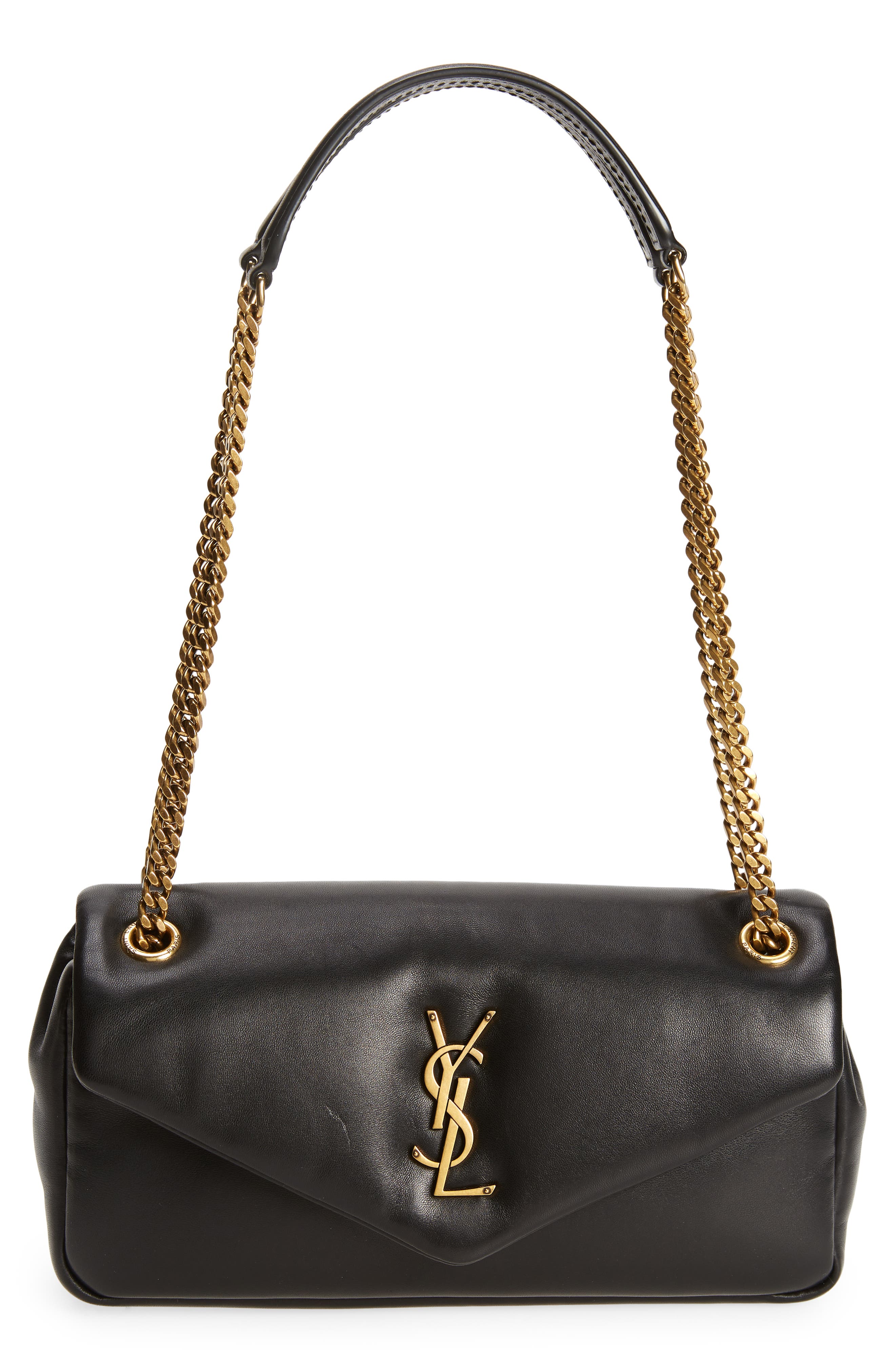 Saint Laurent Calypso Lambskin Leather Shoulder Bag, Main, color, 