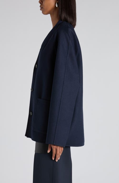 Bottega Veneta Light Wool & Cashmere Double Face Coat In Blue