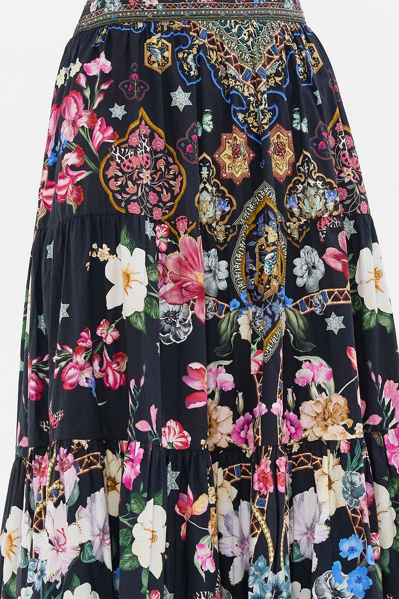 Tiered Maxi Skirt Midnight In Monserrate, Alternate, color, Midnight In Monserrate