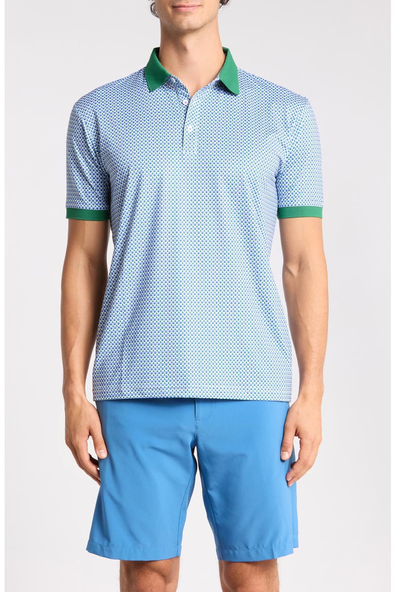 Pine Print Performance Polo, Main, color, FRST