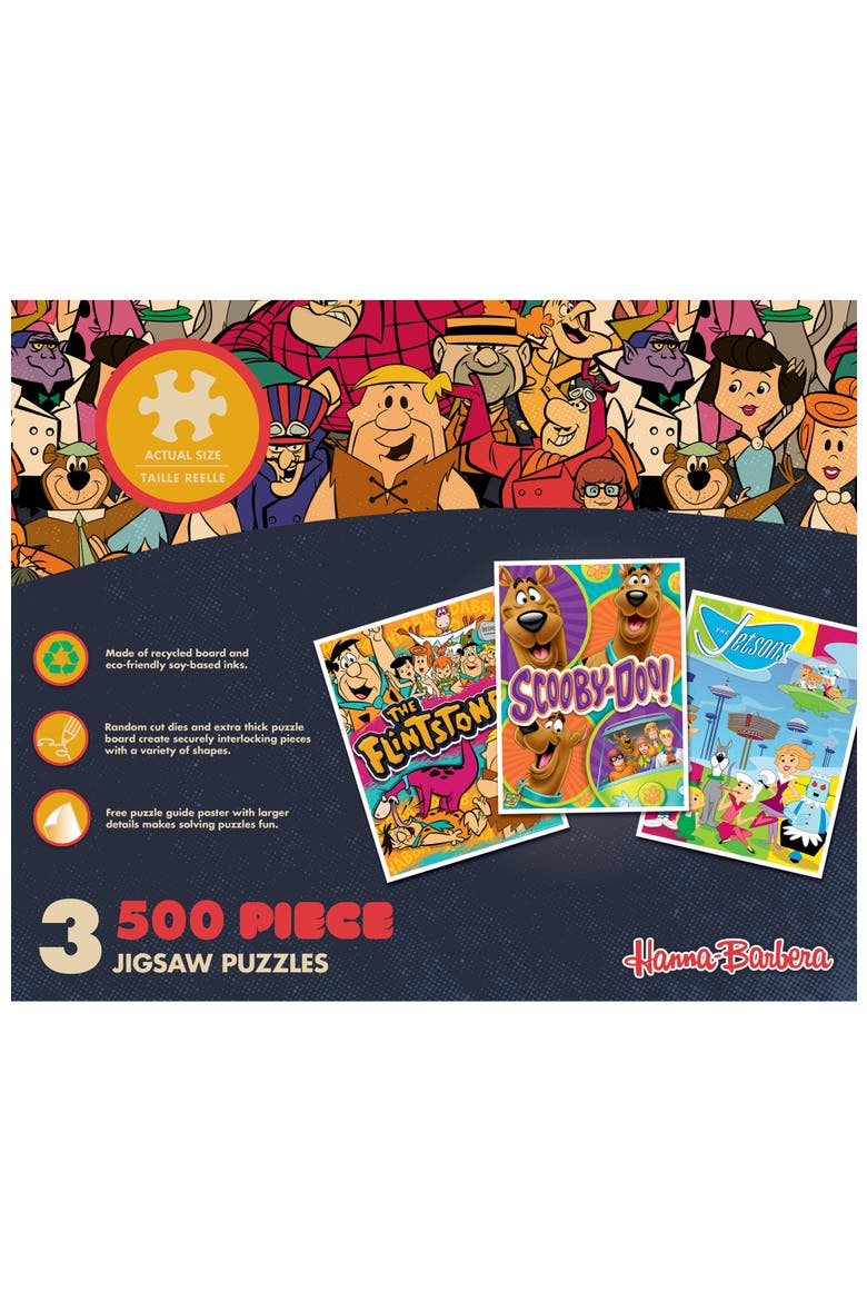 Hanna-Barbera 500 Piece Puzzles 3-Pack, Alternate, color, Multicolor
