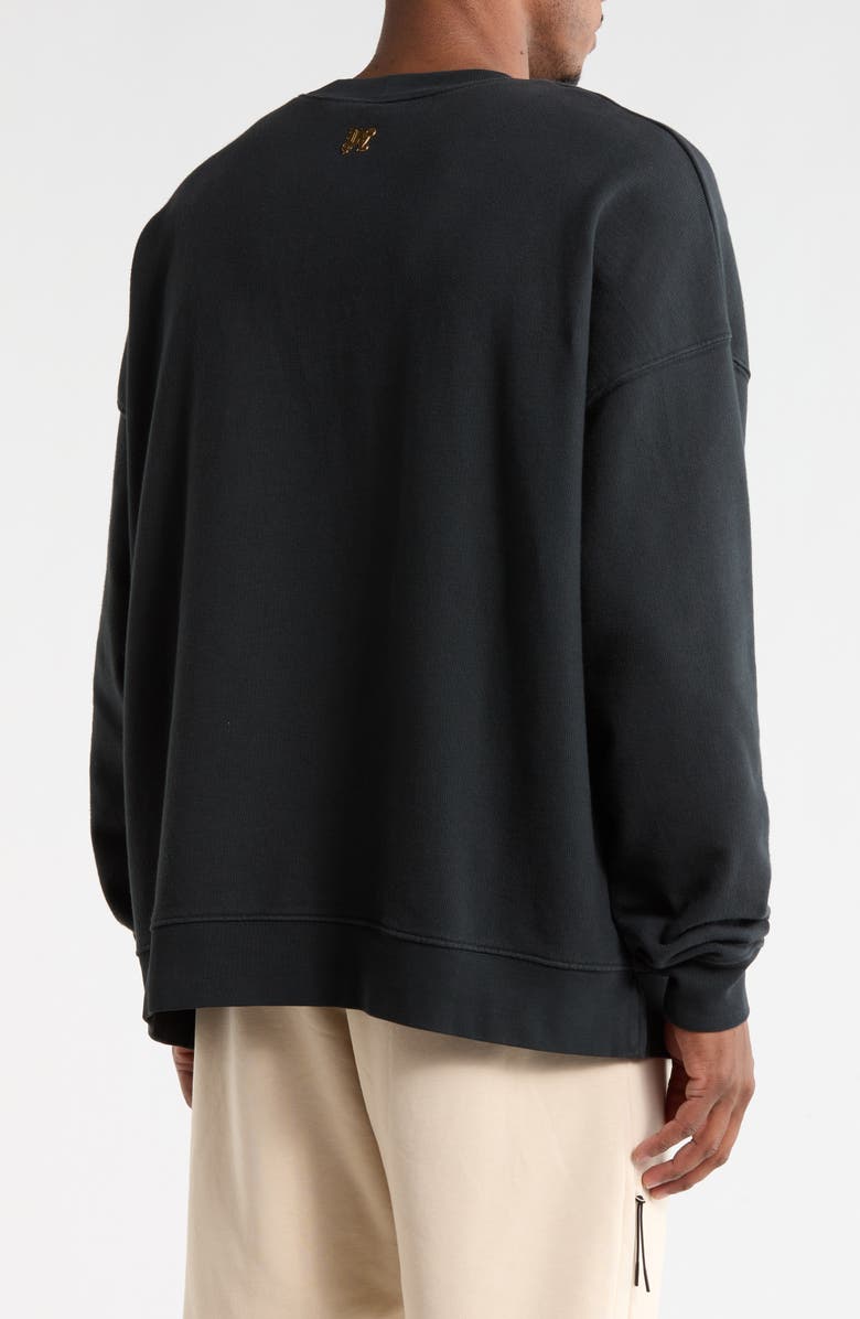 Palm Angels Fire Logo Sweatshirt, Alternate, color, Black/Gold