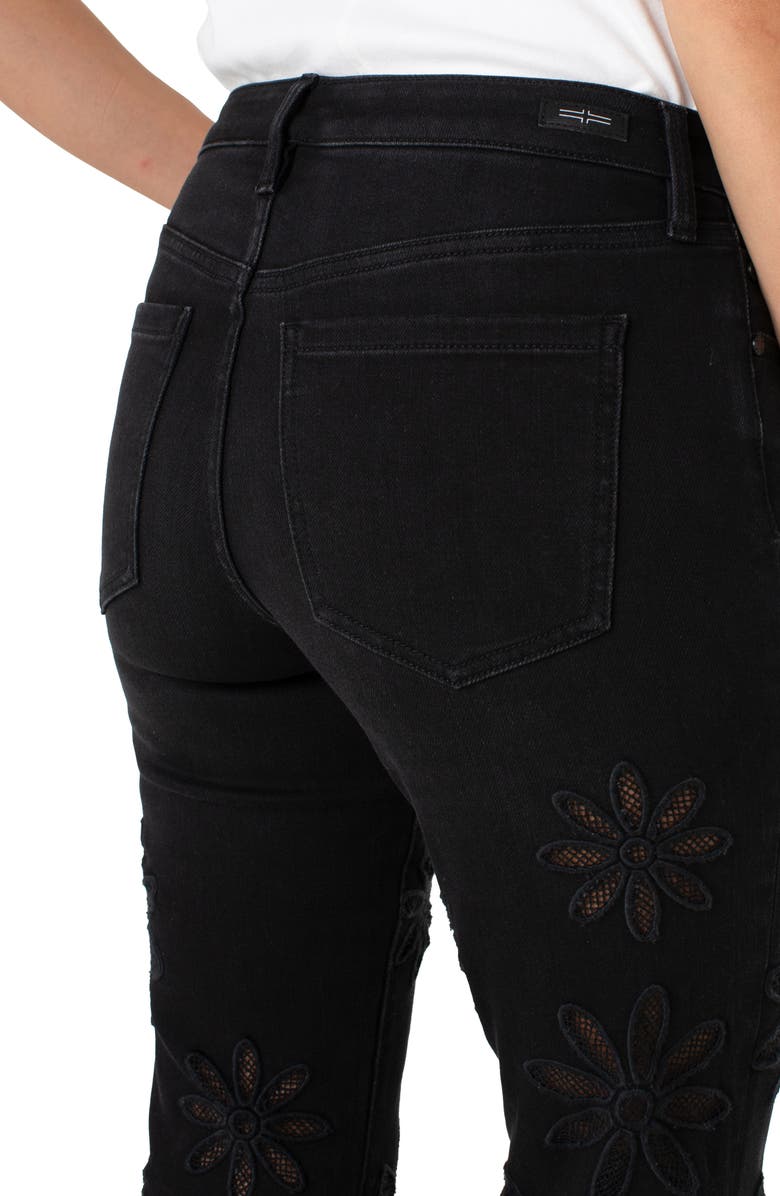 Liverpool Los Angeles Hannah Floral Frayed Crop Flare Jeans, Alternate, color, 