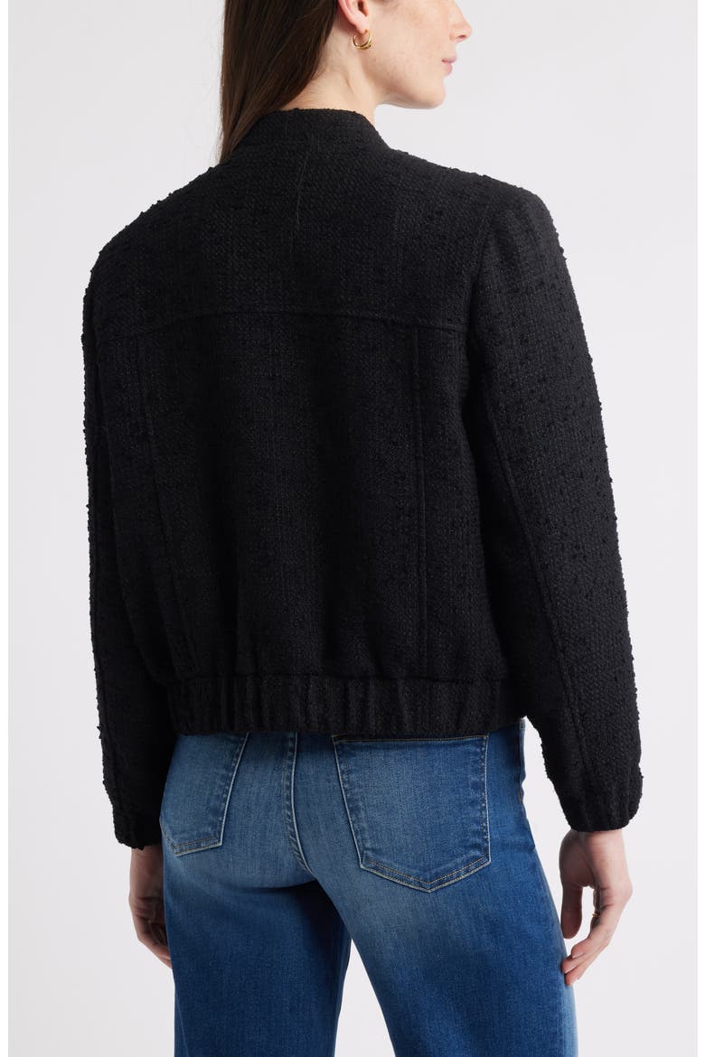 Bouclé Bomber Jacket, Alternate, color, BLACK