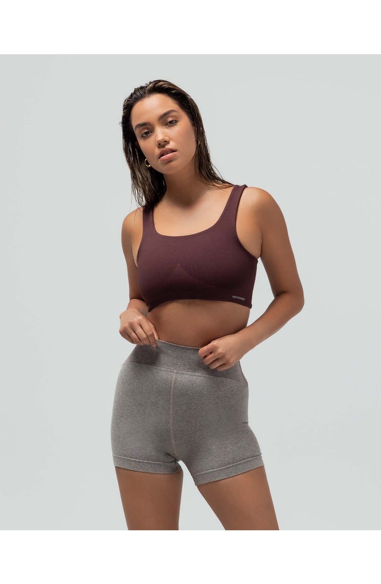 Reformer Clean Finish Compression Bra, Main, color, Maple