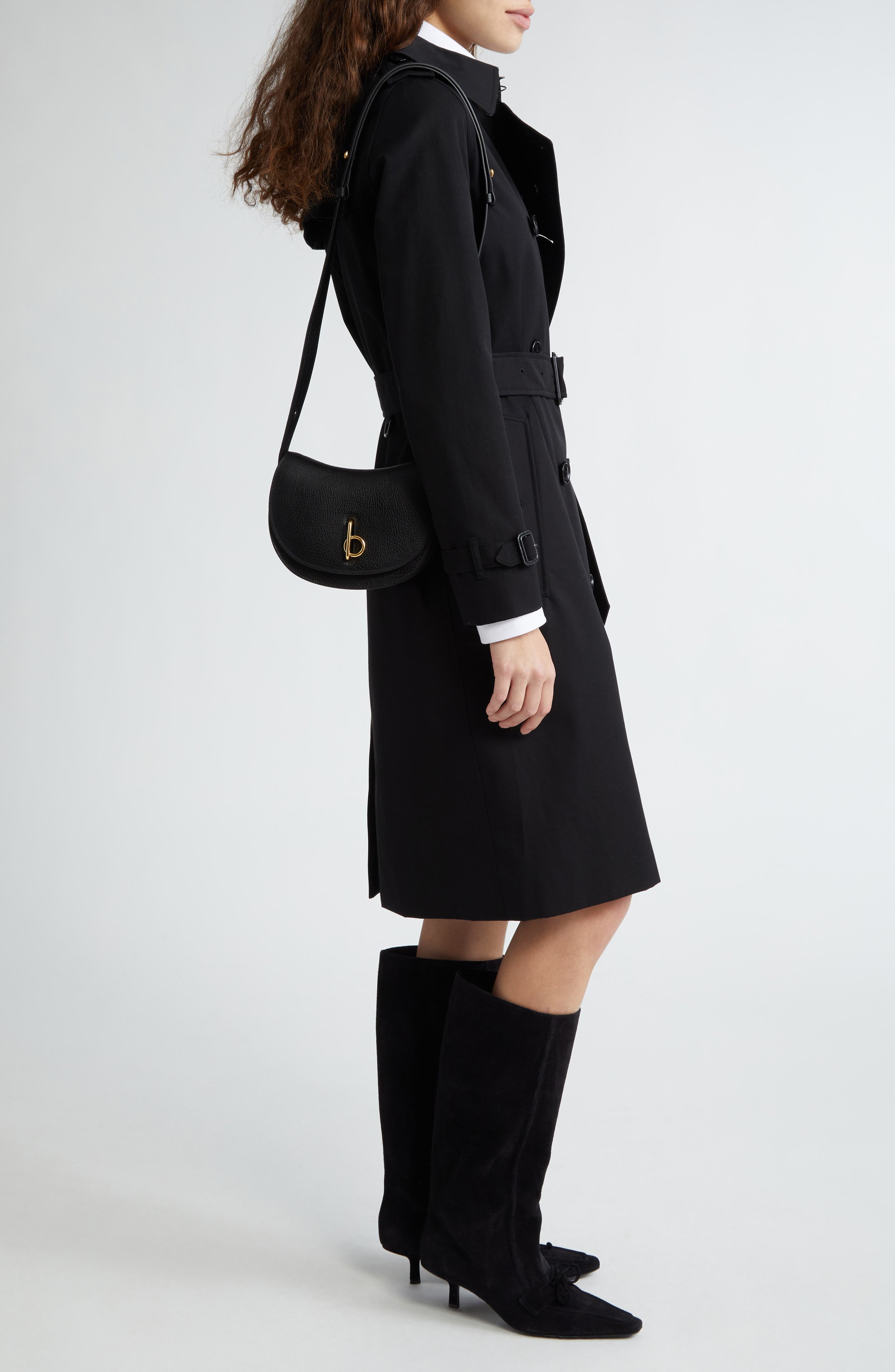 Burberry Mini Rocking Horse Leather Shoulder Bag, Alternate, color, 