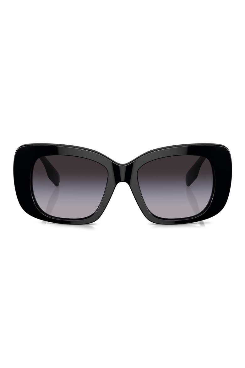 52mm Gradient Square Sunglasses, Main, color, BLACK
