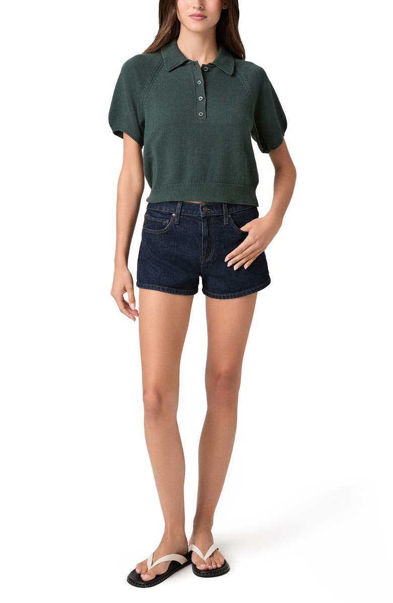 PAIGE Birch Crop Polo, Alternate, color, Dark Spruce