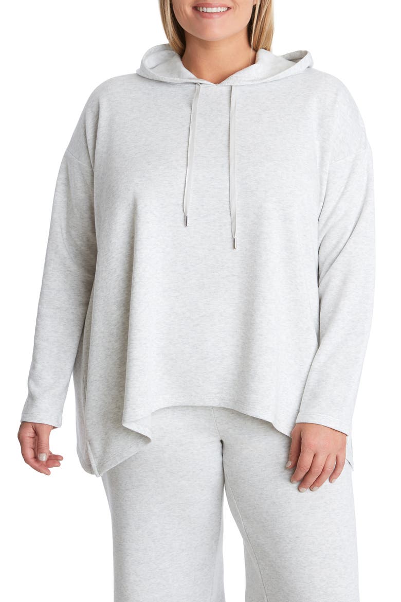 Slouchy Fleece Hoodie, Main, color, POLISHED IVORY HEATHER