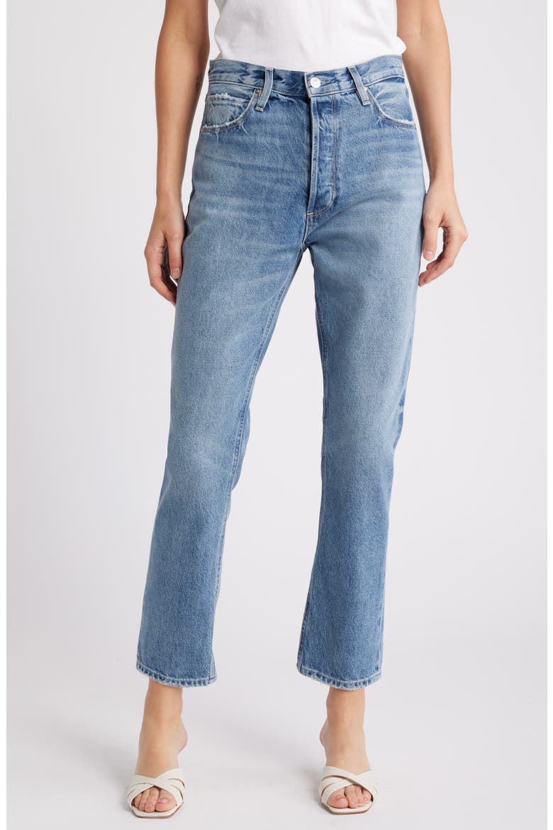 Billy High Waist Crop Straight Leg Jeans, Main, color, COSTAR