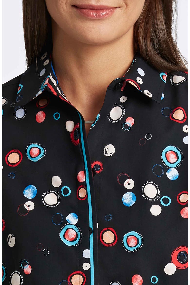 Charlie Circle Print Cotton Button-Up Shirt, Alternate, color, BLACK MULTI