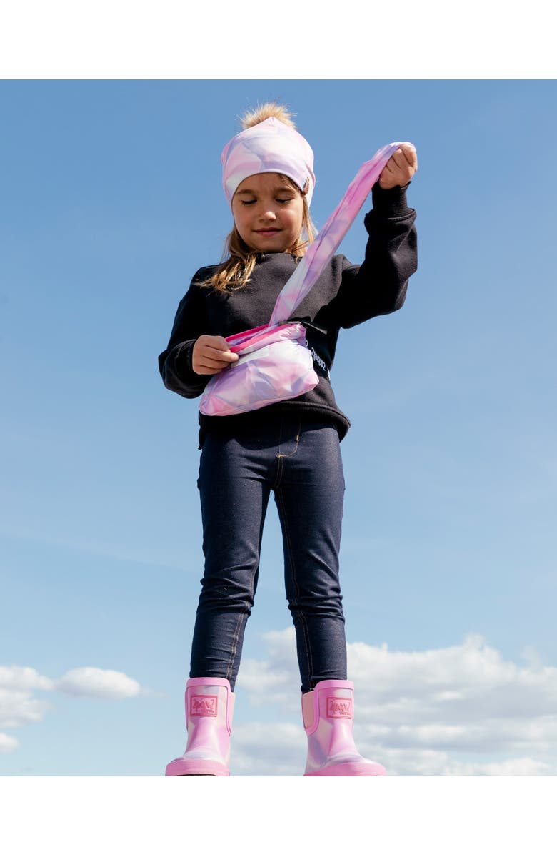 Deux par Deux Girl's Packable Windbreaker Printed Foil Pastel, Alternate, color,