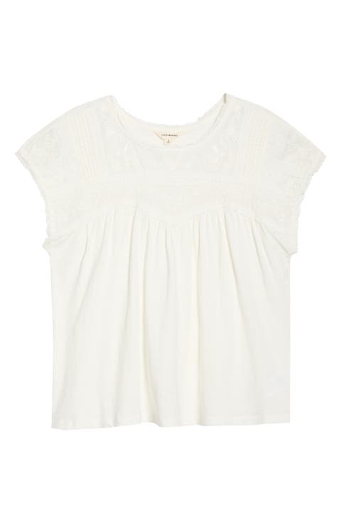 Embroidered Yoke Top