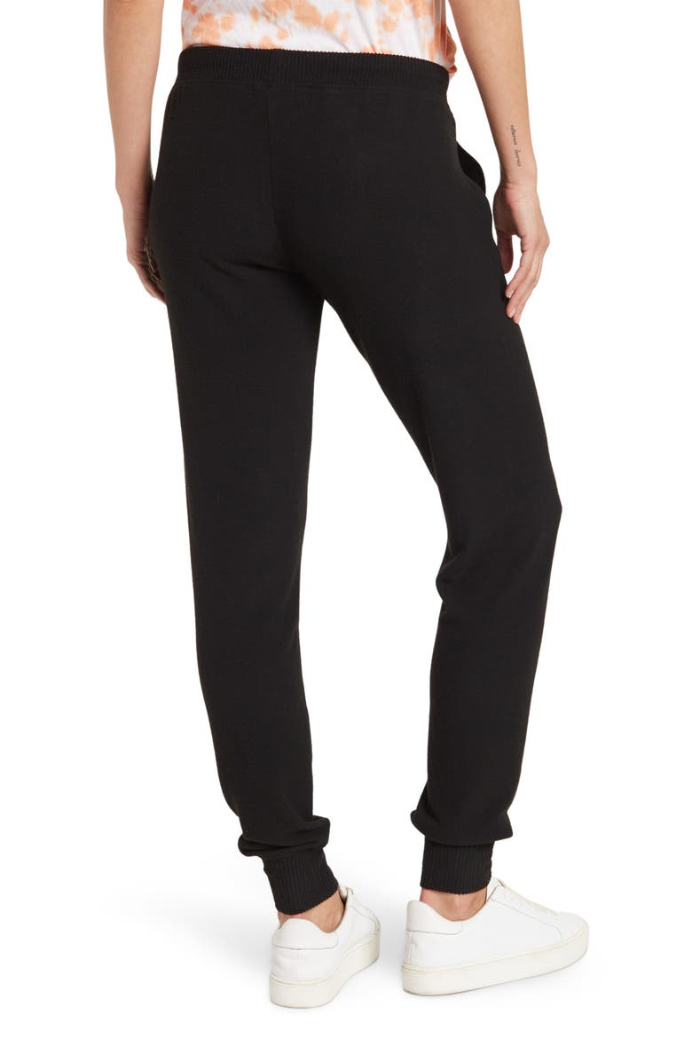 Yummy Pocket Brushed Knit Joggers, Alternate, color, BLACK