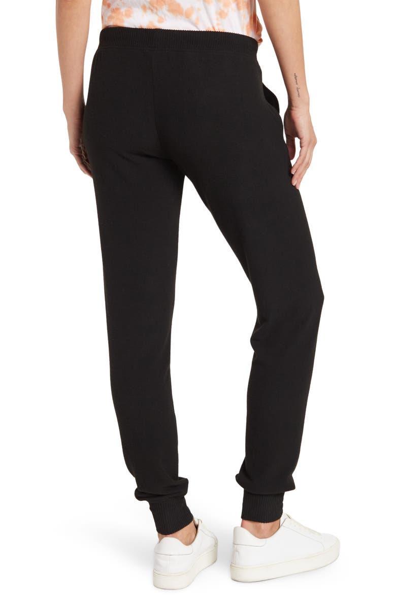 THEO AND SPENCE Yummy Pocket Brushed Knit Joggers, Alternate, color, Black
