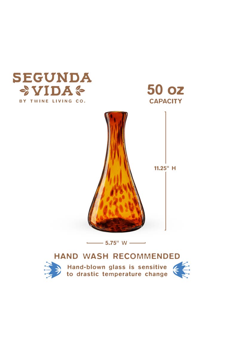 Segunda Vida Tortuga Recycled Wine Decanter, Alternate, color, Brown