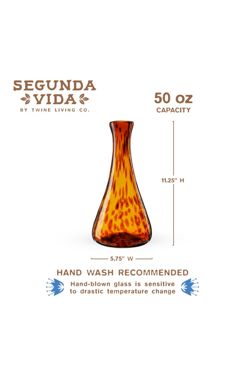 TWINE Segunda Vida Tortuga Recycled Wine Decanter, Alternate, color, Brown