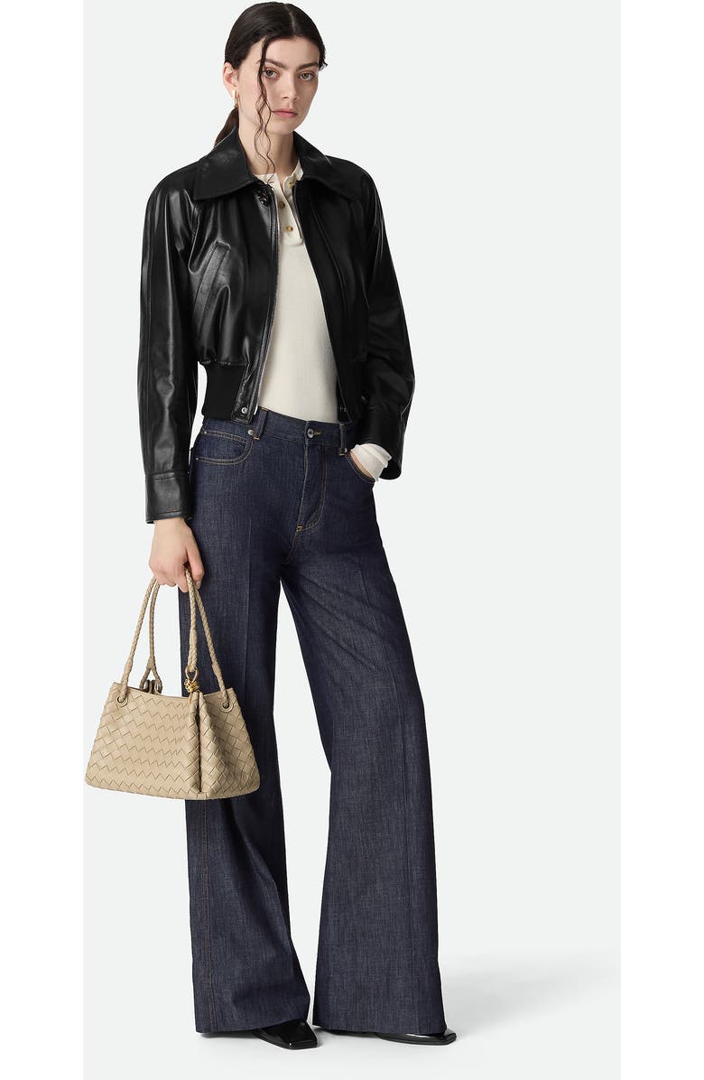 Bottega Veneta Small Parachute Intrecciato Leather Shoulder Bag, Alternate, color, 9614 Ecru-Muse Brass