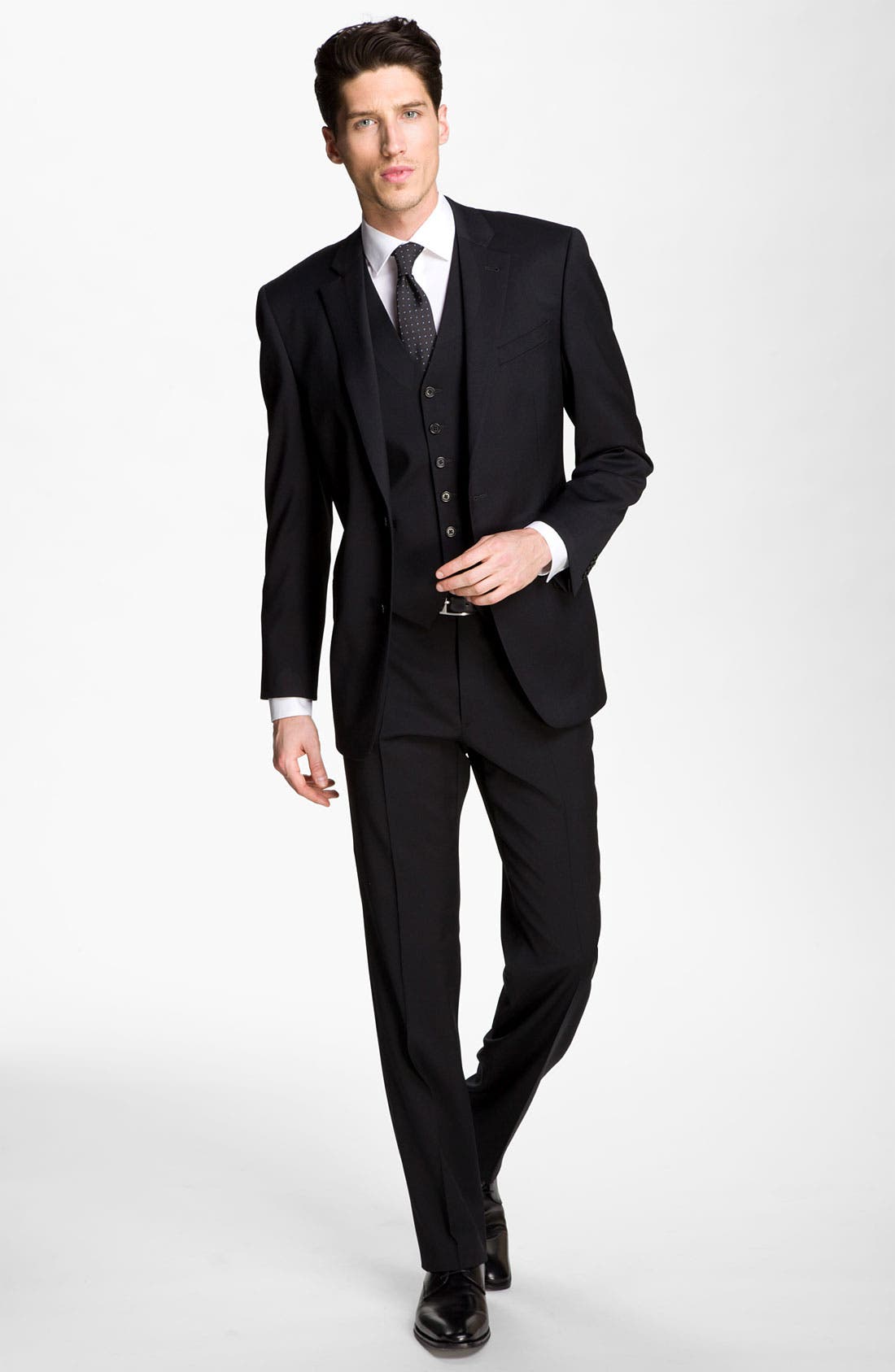 'Felix' Plain Toe Derby, Alternate, color, BLACK LEATHER