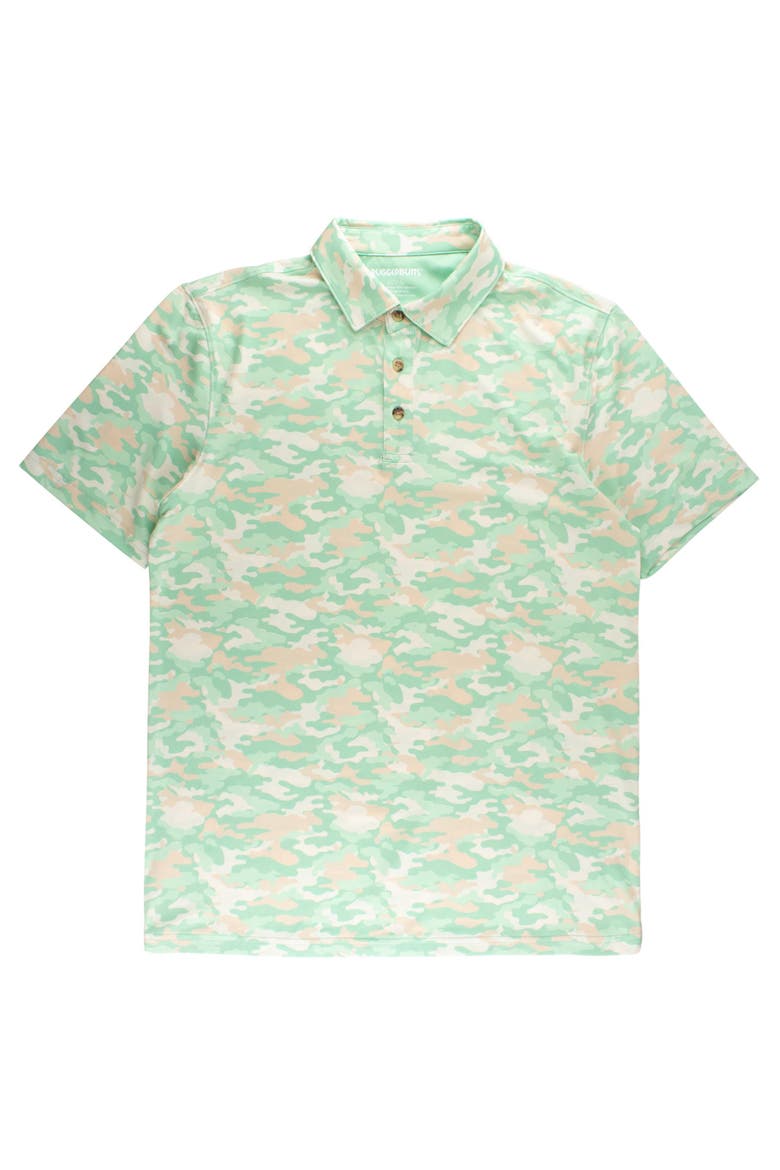 Knit Short Sleeve Performance Polo, Main, color, Sage Trail Camo